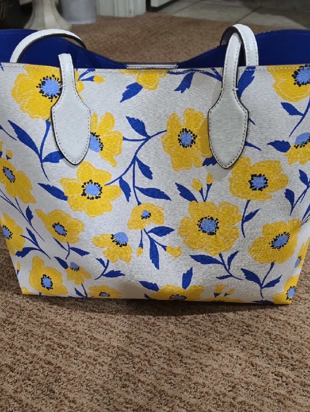 NWOT-Kate Spade Bleeker Sunshine Tote with Blue Pouch - Picture 7 of 14